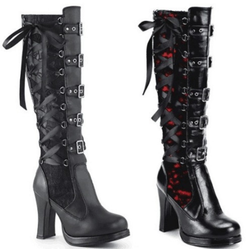 Punk Gothic Style Women's Knee - Pipe Bending Spring recension och pris